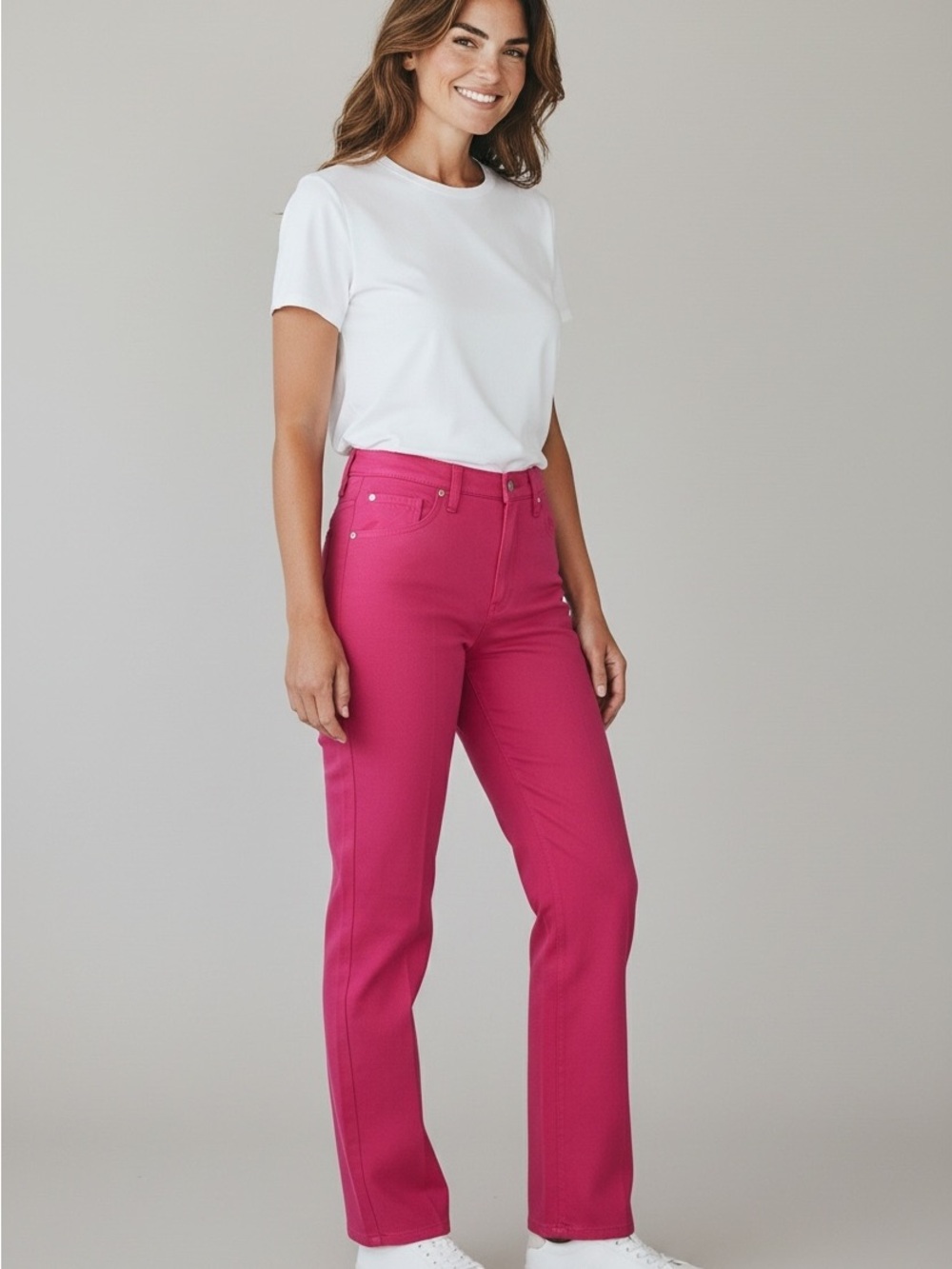 Wrangler Straight Leg Jeans in Bright Fuchsia